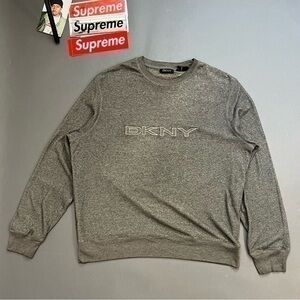 DKNY Embroidered Fleece Pullover Sweatshirt